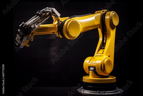 Robotic arm, mechanical hand, industrial robot manipulator concept. AI generated