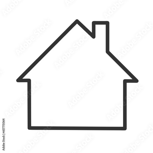 house icon outline isolated on transparent background. Linear vector illustration. Indoor use only symbol