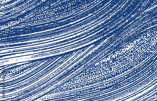 Grunge texture. Distress indigo rough trace. Ecsta