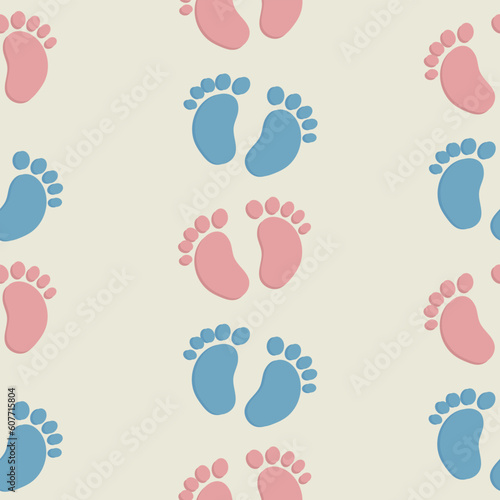 Baby shower pattern with design elements. Baby shower concept. 