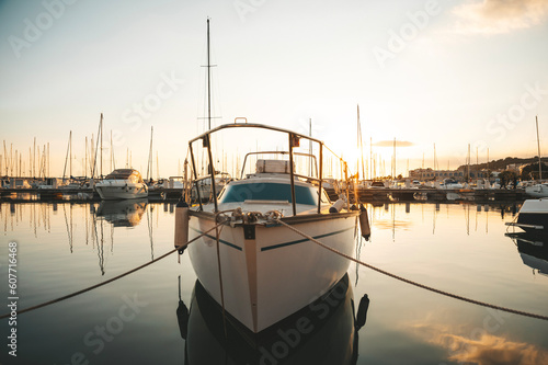 boats at sunset