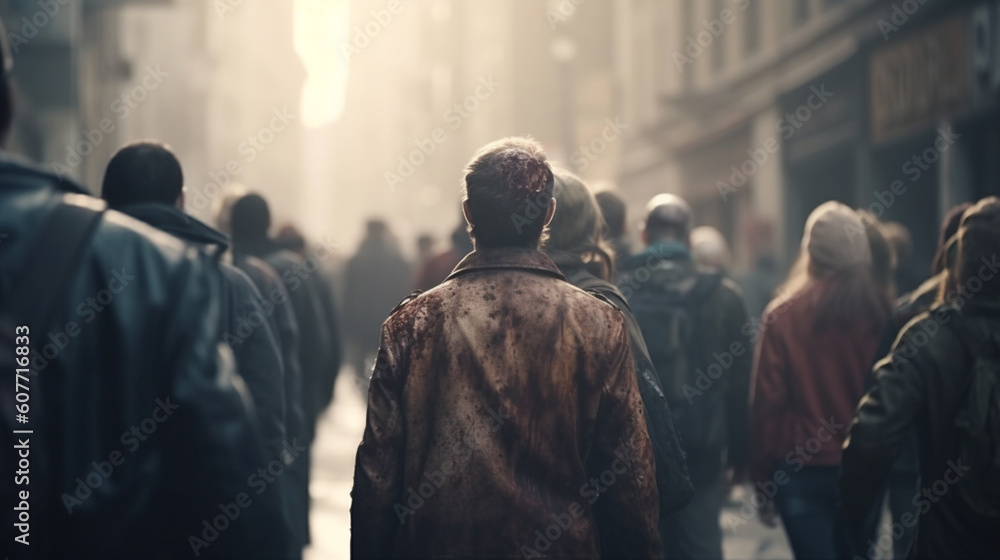 Zombie in the city. Generative Ai Zombie in the city. Generative Ai