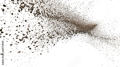 flying debris with empty space, isolated on transparent background    photo