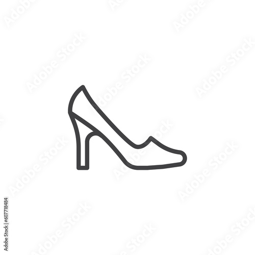 Heel shoes line icon
