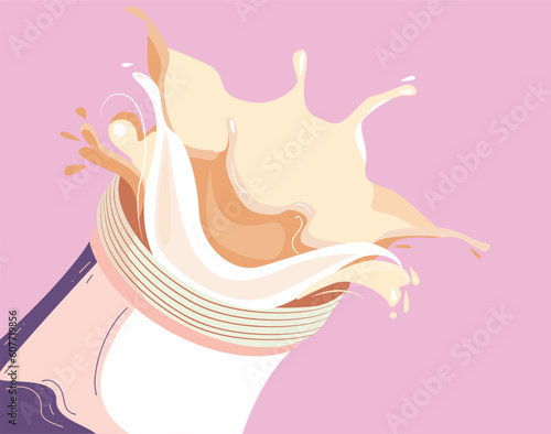 Yogurt Bliss: Bottle of Refreshment and Pink Background