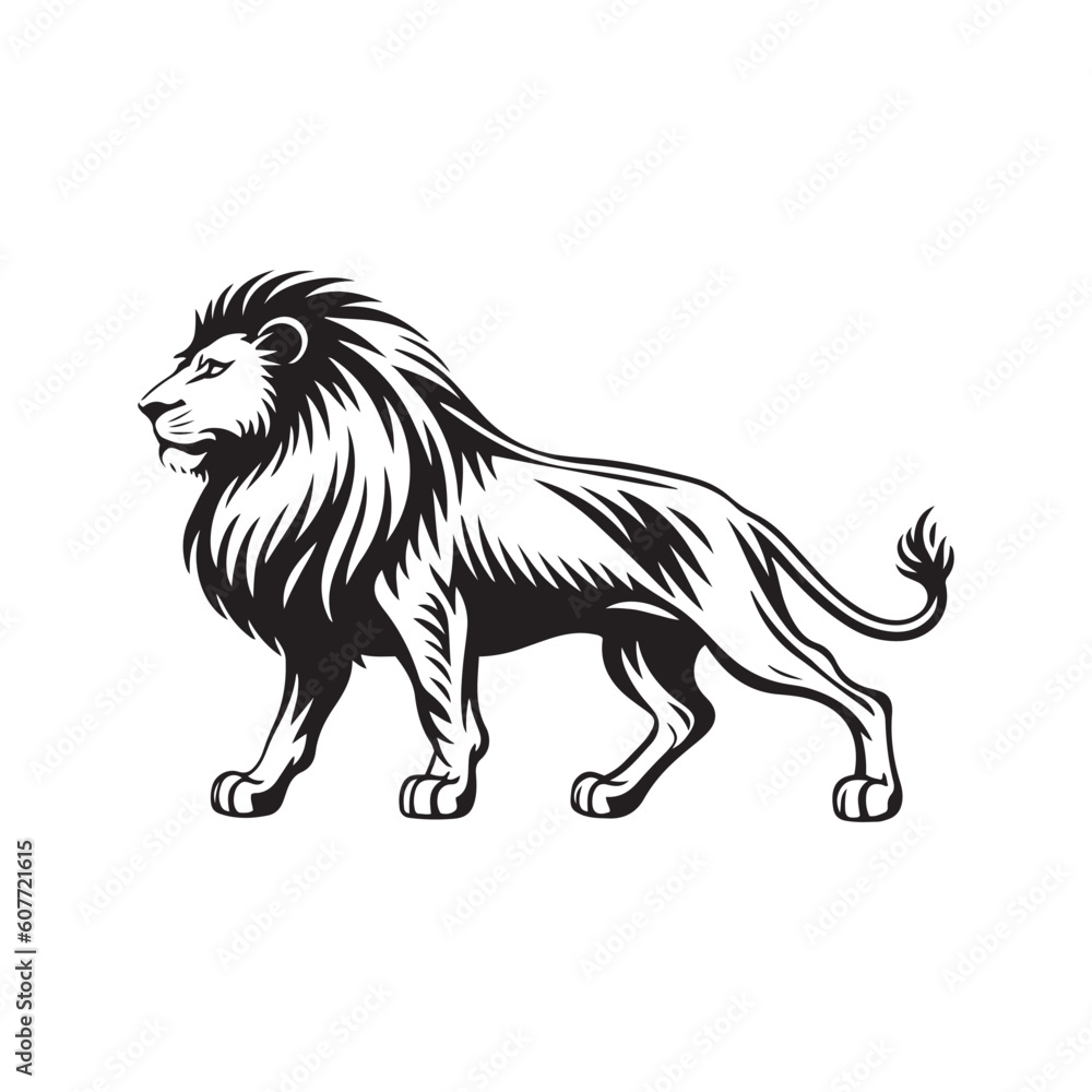 Obraz premium Lion Vector illustration. Wolf Vintage Logo