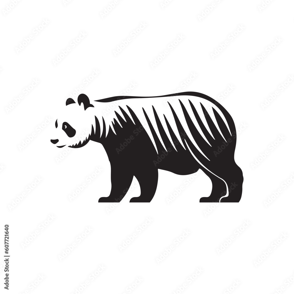 Fototapeta premium Panda Vector illustration. Bear Vintage Logo