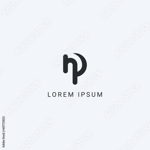 Abstract letter NP PN monogram logo vector template. Initial based minimal flat icon vector.