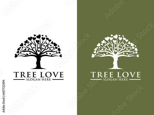 Tree Logo vector, Tree Love Logo design template © Febrian