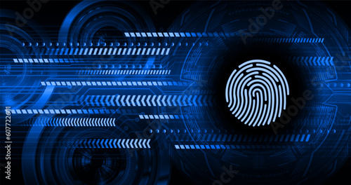 Finger print network cyber security background.