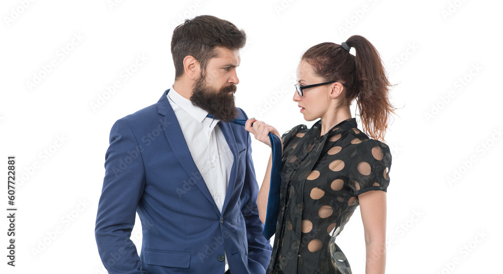 Being business romantic. Business partners in romantic relationship. Romantic partnership. Sexy woman flirt with bearded man. Couple in love. Workplace affair. Romantic and ambitious Being business romantic. Business partners in romantic relationship. Romantic partnership. Sexy woman flirt with bearded man. Couple in love. Workplace affair. Romantic and ambitious