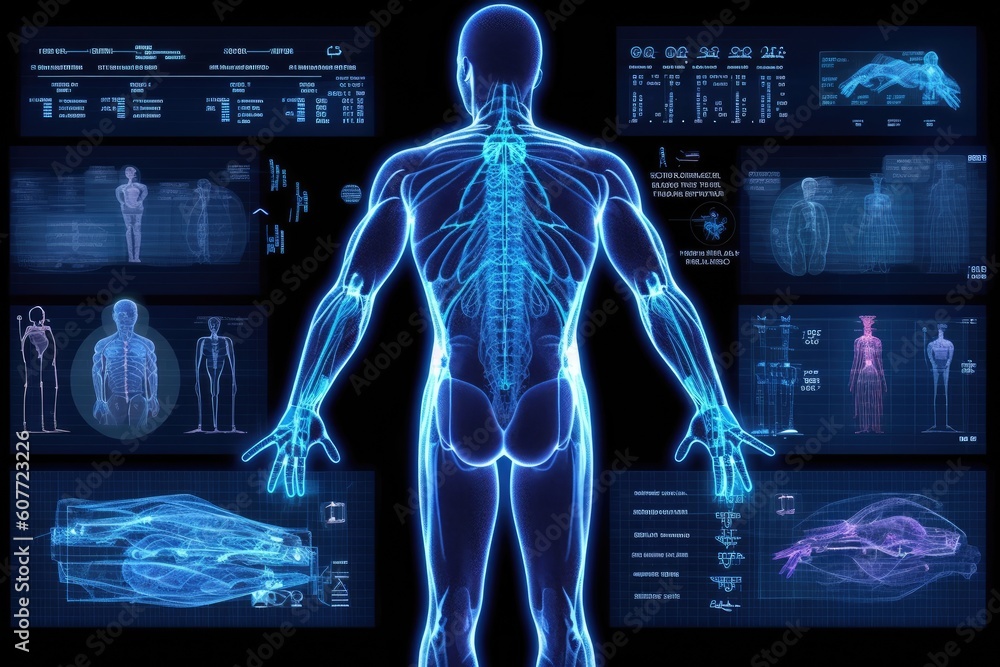 Person on a computer screen displaying real-time data and visuals. Generative AI Person on a computer screen displaying real-time data and visuals. Generative AI