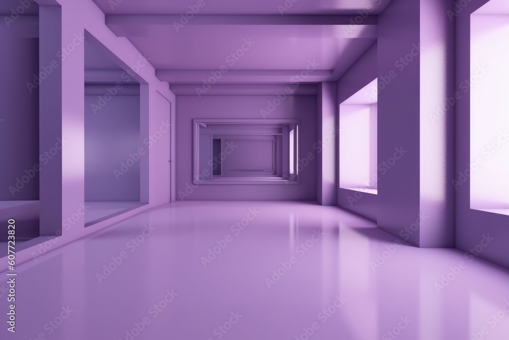 Purple empty room abstract 3d background, Generative ai Purple empty room abstract 3d background, Generative ai