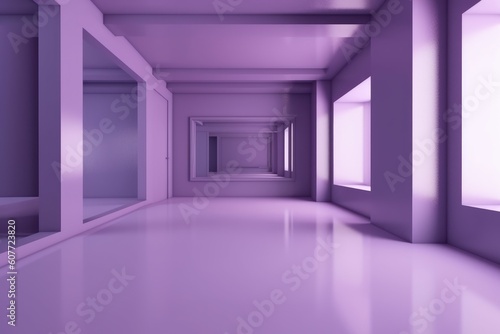 Purple empty room abstract 3d background  Generative ai