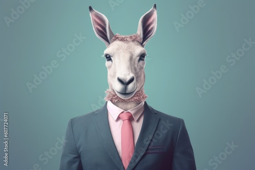 Serious mammal animal dressed in elegant clothing representing a politician or businessman. Generative AI