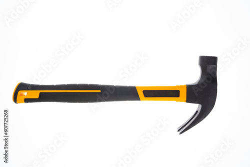 Yellow hammer isolated on white background.