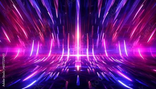  Abstract futuristic background. Neon, energy, gaming. Pink and blue