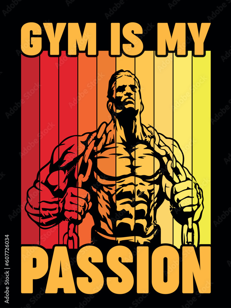 Gym is my passion, Fitness t shirt design (fitness t-shirt