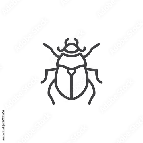 Flower chafer beetle line icon