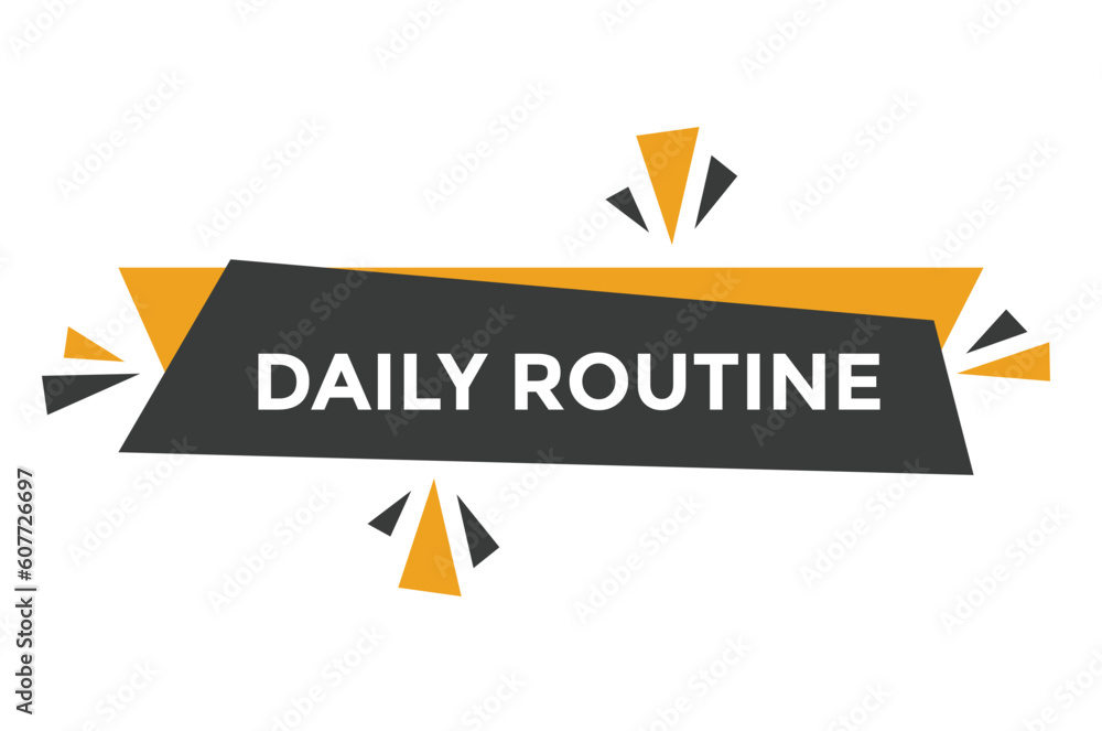 Daily routine button web banner templates. Vector Illustration 

