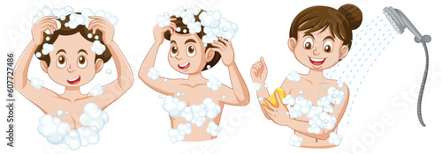 A teen female self care shower routine