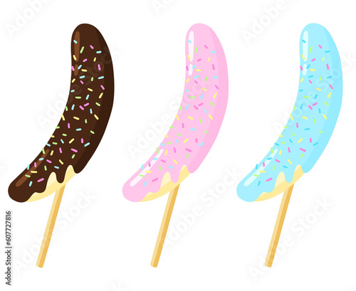 3色のチョコバナナセット