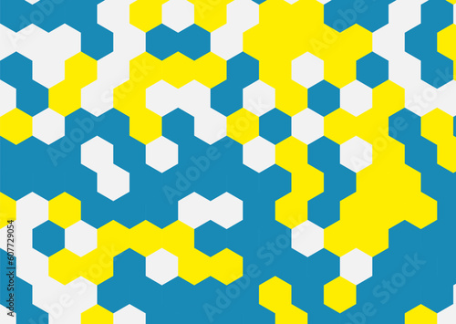 Abstract geometric pattern in yellow and blue colour. Vector illustration