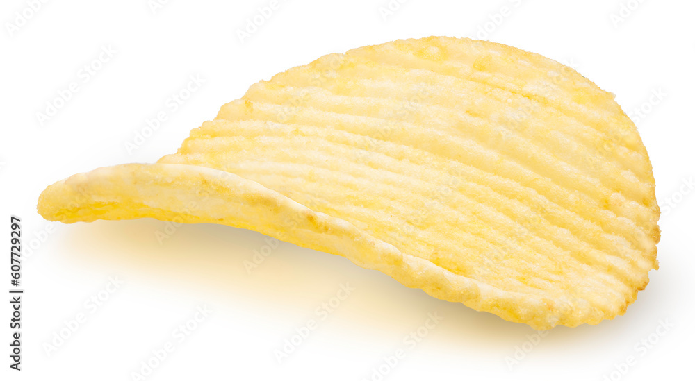 Crispy Potato chips isolated on white background, Fried Potato chips on white With clipping path. Crispy Potato chips isolated on white background, Fried Potato chips on white With clipping path.