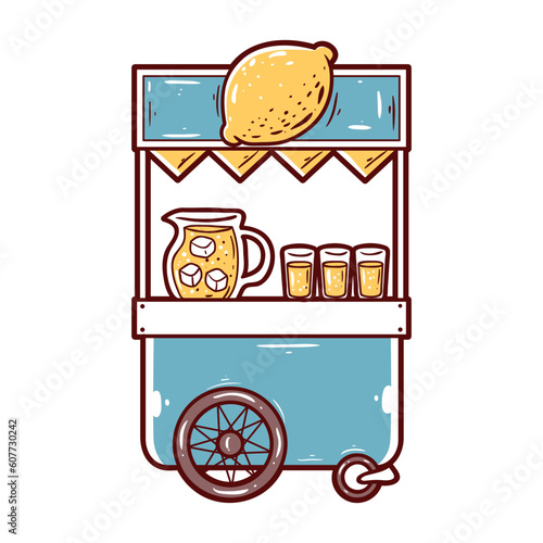 Lemonade drink stand food hand-drawn illustration