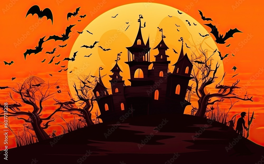 halloween background For posters, banners, eerie landscapes of night fantasy forests. halloween background For posters, banners, eerie landscapes of night fantasy forests.