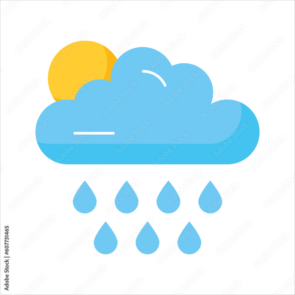 An editable icon of rainy cloud in modern style, ready to use vector An editable icon of rainy cloud in modern style, ready to use vector