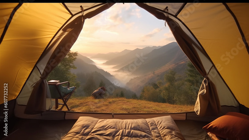 camping in the mountains