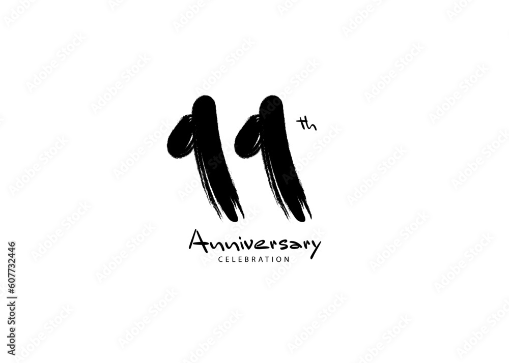 11-years-anniversary-celebration-logo-black-paintbrush-vector-11