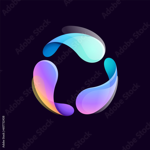 Sphere logo. Yin and yang in circle emblem. Energy protection shield. Vector element for your Finance app, game branding.