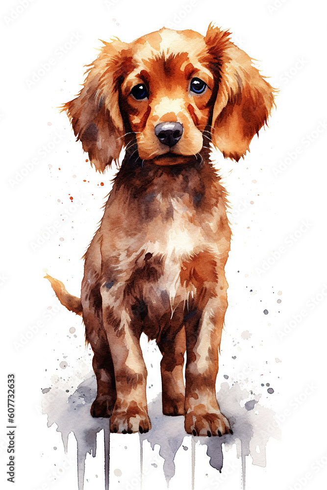 dog watercolor clipart cute isolated on white background
