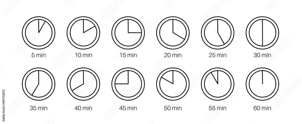 Timer Shape Geometry Set of timers Stock Vector | Adobe Stock
