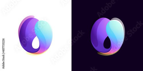 Sphere logo. Yin and yang in circle emblem. Energy protection shield.
