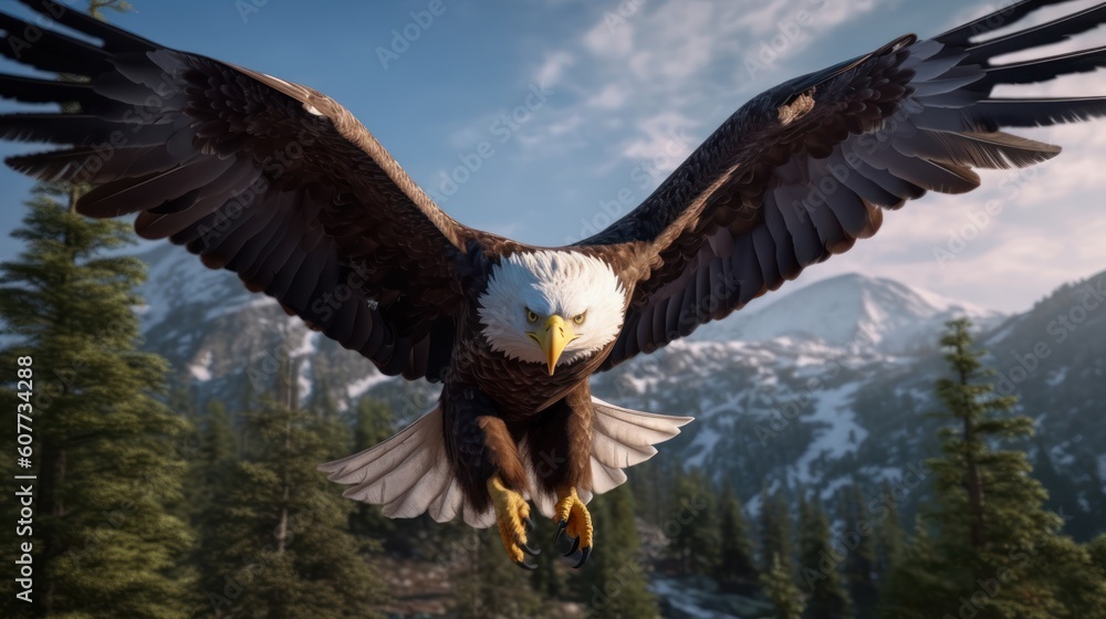Obraz premium bald eagle in flight