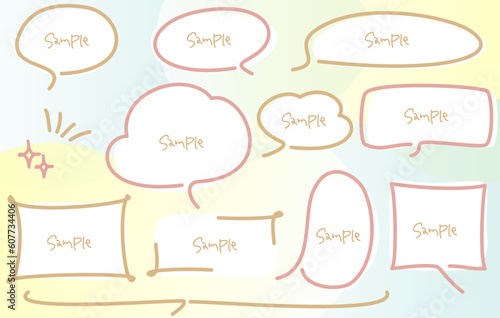 Stylish callout with thick line drawings