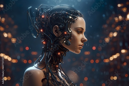 Artificial intelligence woman face Generative AI