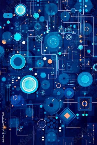AI blue background data Generative AI