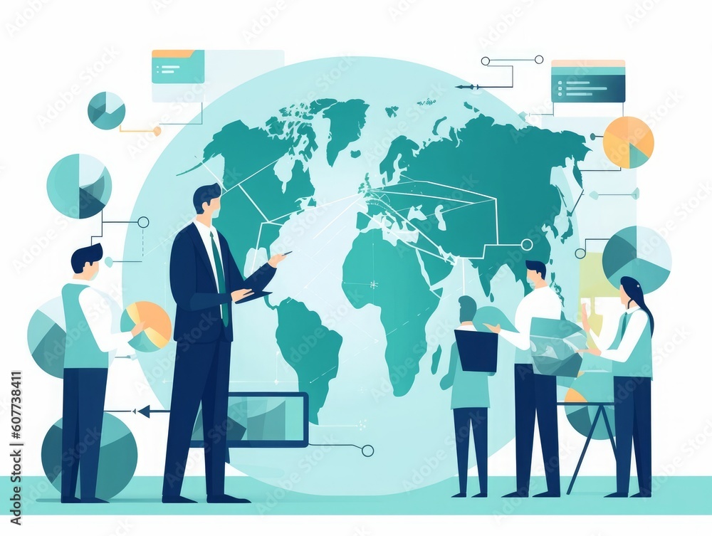 Economy. Global investment, strategy. Profit analysis. Business illustration, Generative AI Economy. Global investment, strategy. Profit analysis. Business illustration, Generative AI