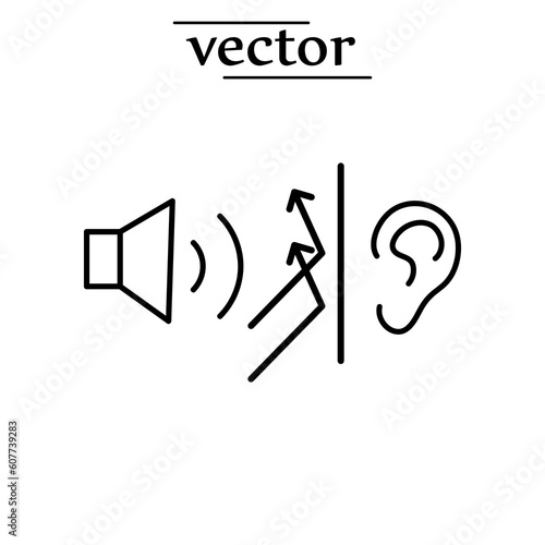 Vector soundproof icon flat illustration on white background..eps