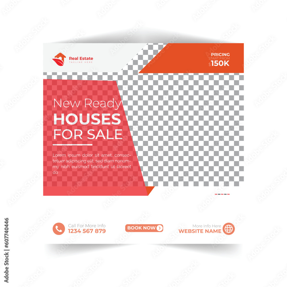 Real estate house social media post design template Real estate house social media post design template