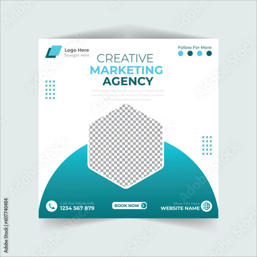 Digital marketing live webinar and corporate social media post template	