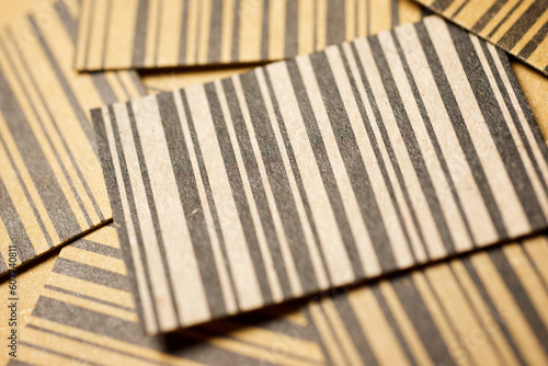 Close-up of a barcodes printed on cardboard
