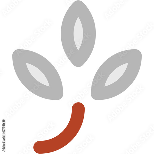 Leaves icon in bold line design 