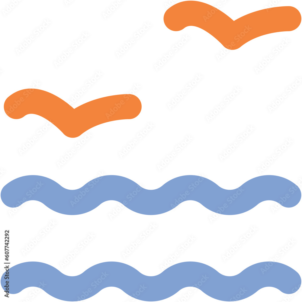 Linear icon of sea bird Linear icon of sea bird