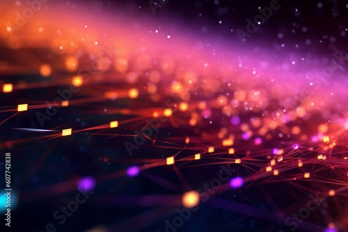 Network connection fiber optic   Abstract futuristic network lines background   Network technology abstract concept. Generative AI
