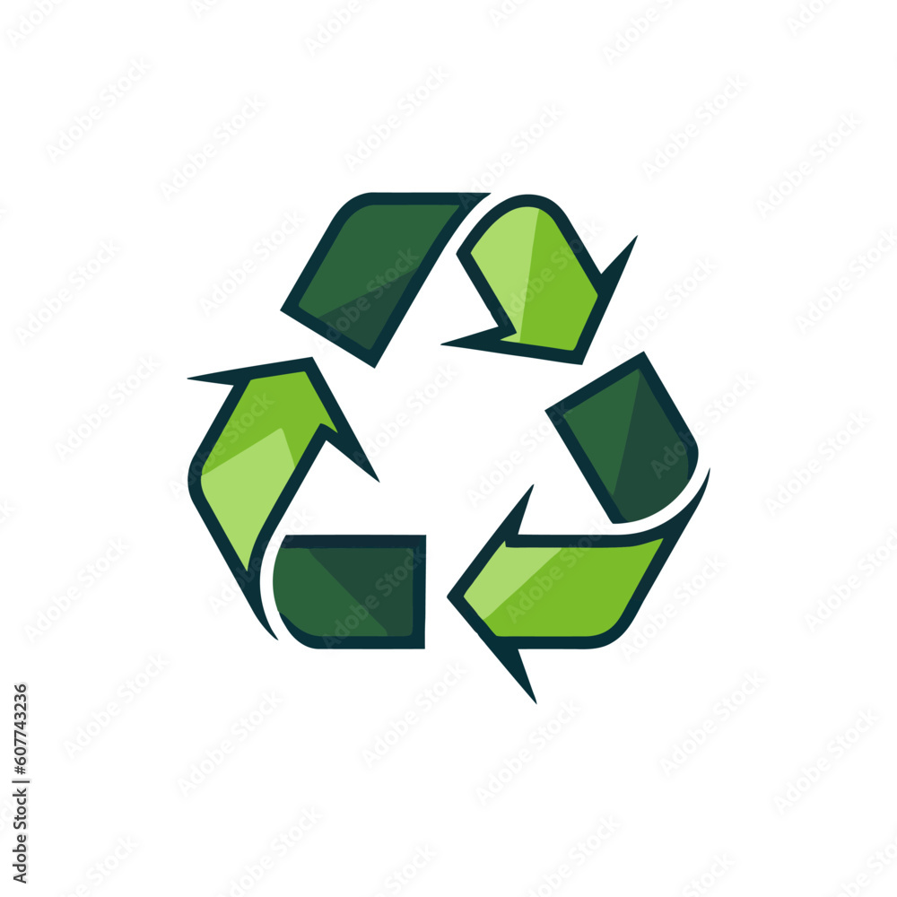 Triangular recycling symbol on a white background. Ecologically clean world. Vector illustration Triangular recycling symbol on a white background. Ecologically clean world. Vector illustration